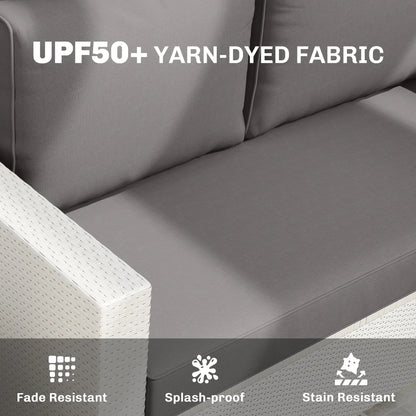 2 Seater Outdoor Cushions With Backrest, Light Grey Patio Chair Cushions at Gallery Canada
