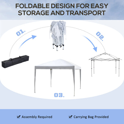 10 x 10ft Folding Pop Up Tent, Outdoor Gazebo Canopy, White Pop Up Canopies at Gallery Canada