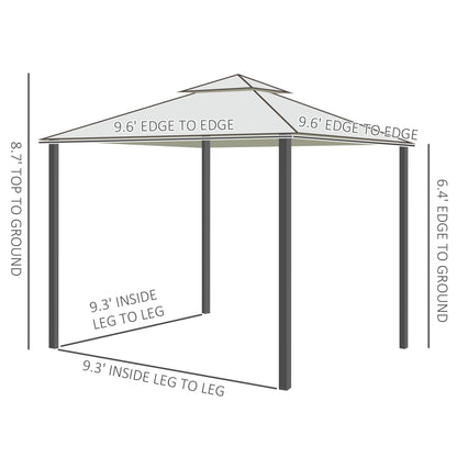 10' x 10' Patio Gazebo, Steel Frame, Mosquito Netting, Cream White Gazebos at Gallery Canada