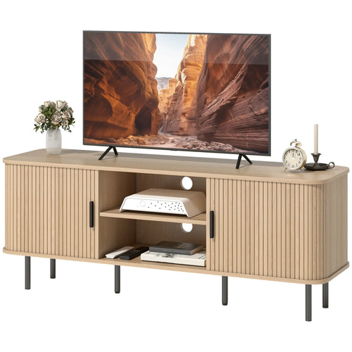 TV Stand Cabinet For 50 Inches, Storage Shelves, Oak Tone