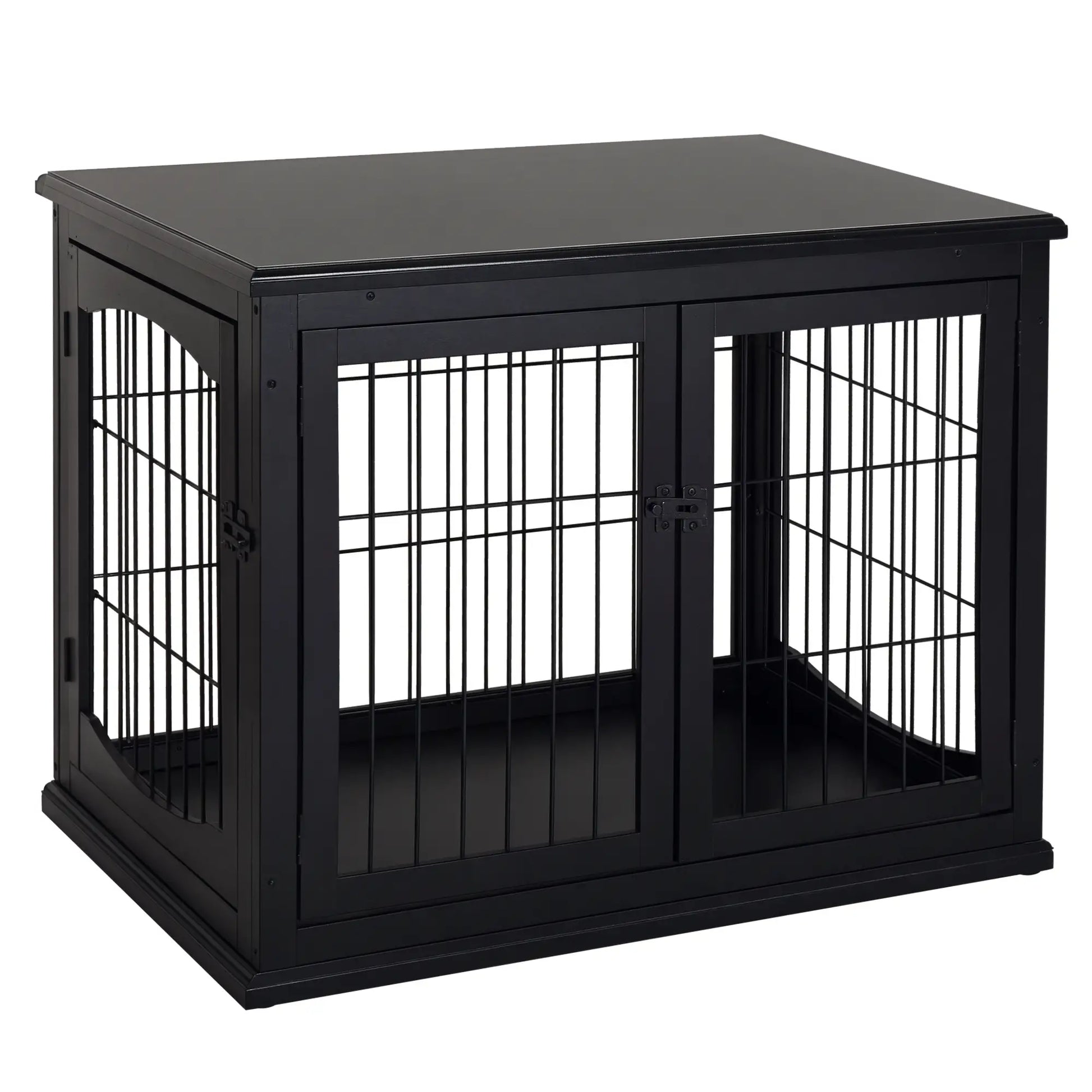 26" Wooden Dog Cage, Double Door, Modern Design, Black Houses, Kennels & Pens at Gallery Canada