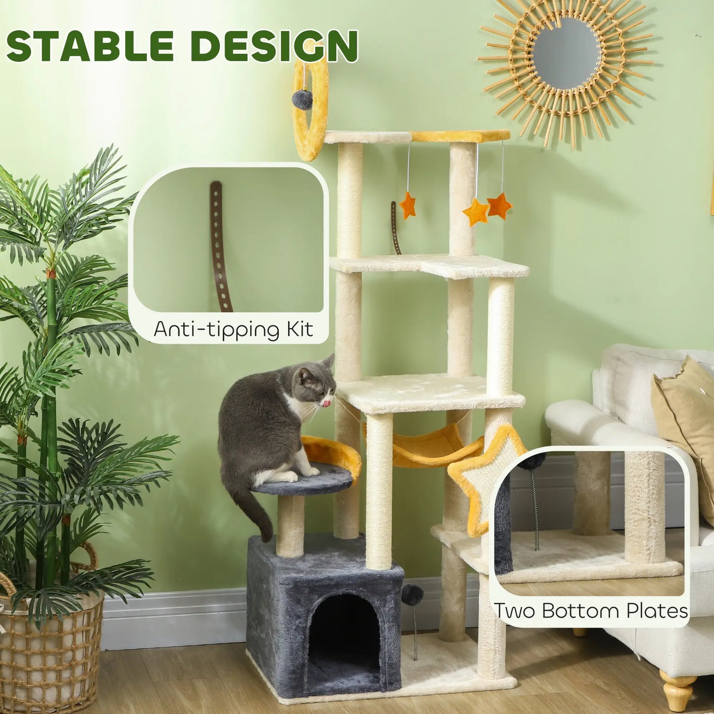 Star Moon Cat Tree, Scratching Posts, Condo, Bed, Toys, Beige Cat Towers at Gallery Canada