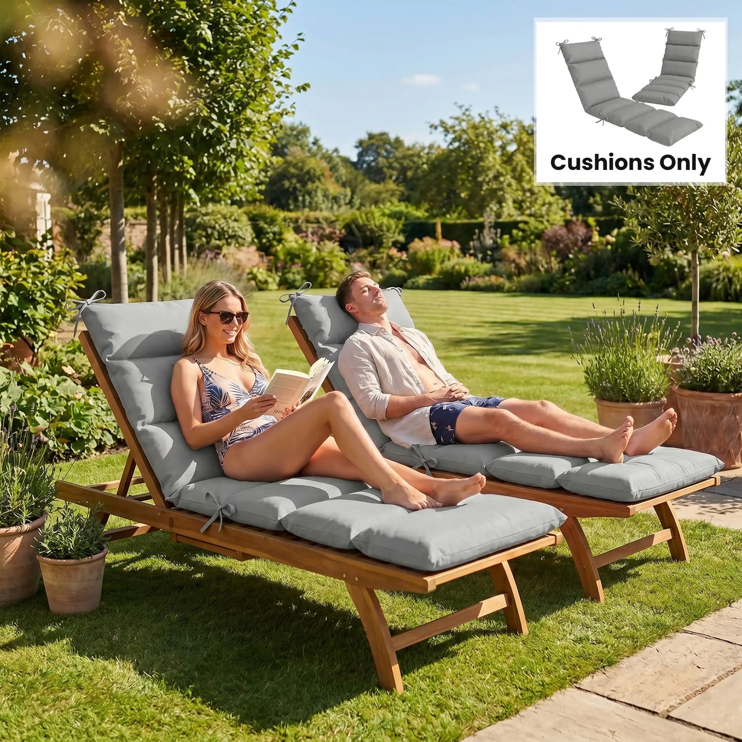 Outdoor Lounge Chair Cushion, Reversible, Zipper, Dark Grey Patio Chair Cushions at Gallery Canada