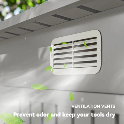 8 x 4FT Galvanized Garden Storage Shed, Metal Outdoor Shed, Light Grey