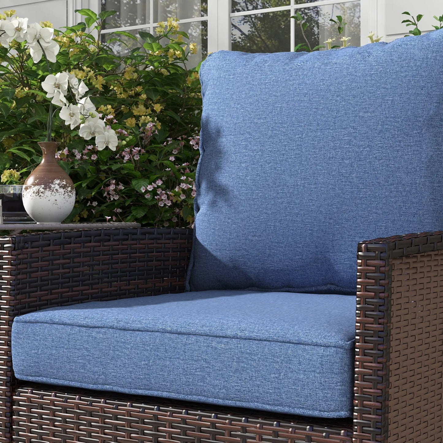 4-Piece Patio Chair Cushion Set, Indoor Outdoor, Blue Patio Chair Cushions at Gallery Canada