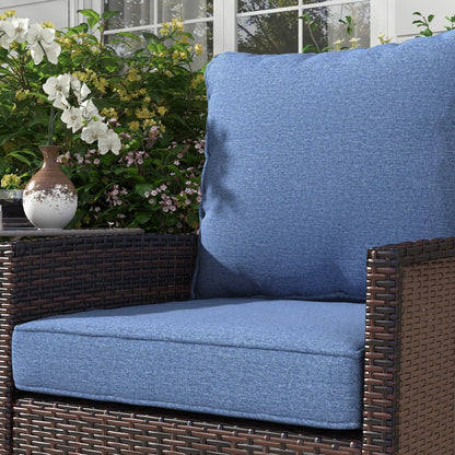 4-Piece Patio Chair Cushion Set, Indoor Outdoor, Blue Patio Chair Cushions at Gallery Canada