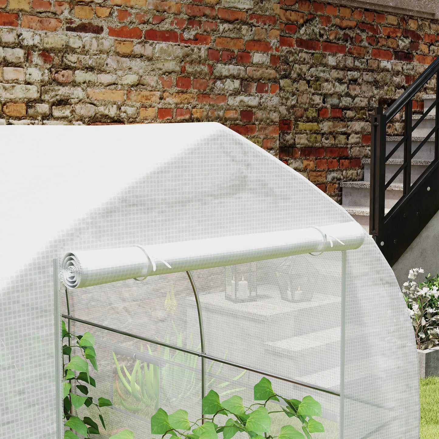 11.5' x 6.6' x 6.6' Portable Walk-In Greenhouse, White Tunnel Greenhouses at Gallery Canada