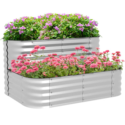 4'x3'x1' Outdoor Raised Garden Bed, 2-Tier Galvanized Planter Box Galvanized Planter Boxes at Gallery Canada