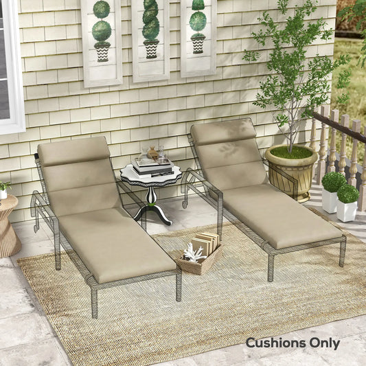 Patio Chaise Lounge Chair Cushions, Set of 2, Beige Patio Chair Cushions Beige at Gallery Canada