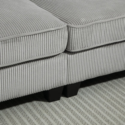 Three Seater Sofa, Fabric Couch with Spring Cushion, Cup Holders, Light Grey 3-Seater Sofas at Gallery Canada