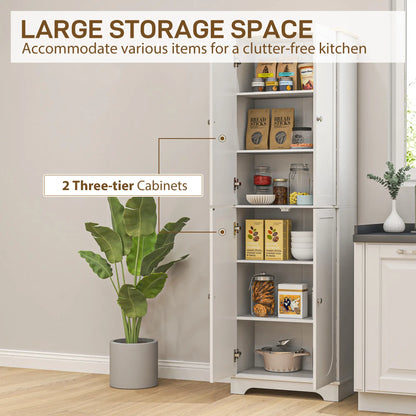 72" Tall Pantry Cabinet, Adjustable Shelves, 4 Doors, White Storage Cabinets at Gallery Canada
