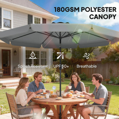 10 ft Outdoor Patio Umbrella, Push Button Tilt, Crank, Dark Grey Sun Umbrellas at Gallery Canada