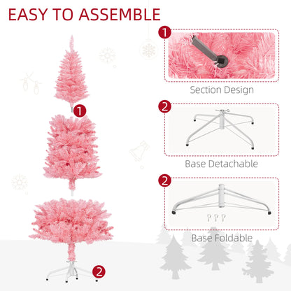 6ft Pencil Artificial Christmas Tree, 479 Branch Tips, Steel Base, Pink Pencil Christmas Trees at Gallery Canada