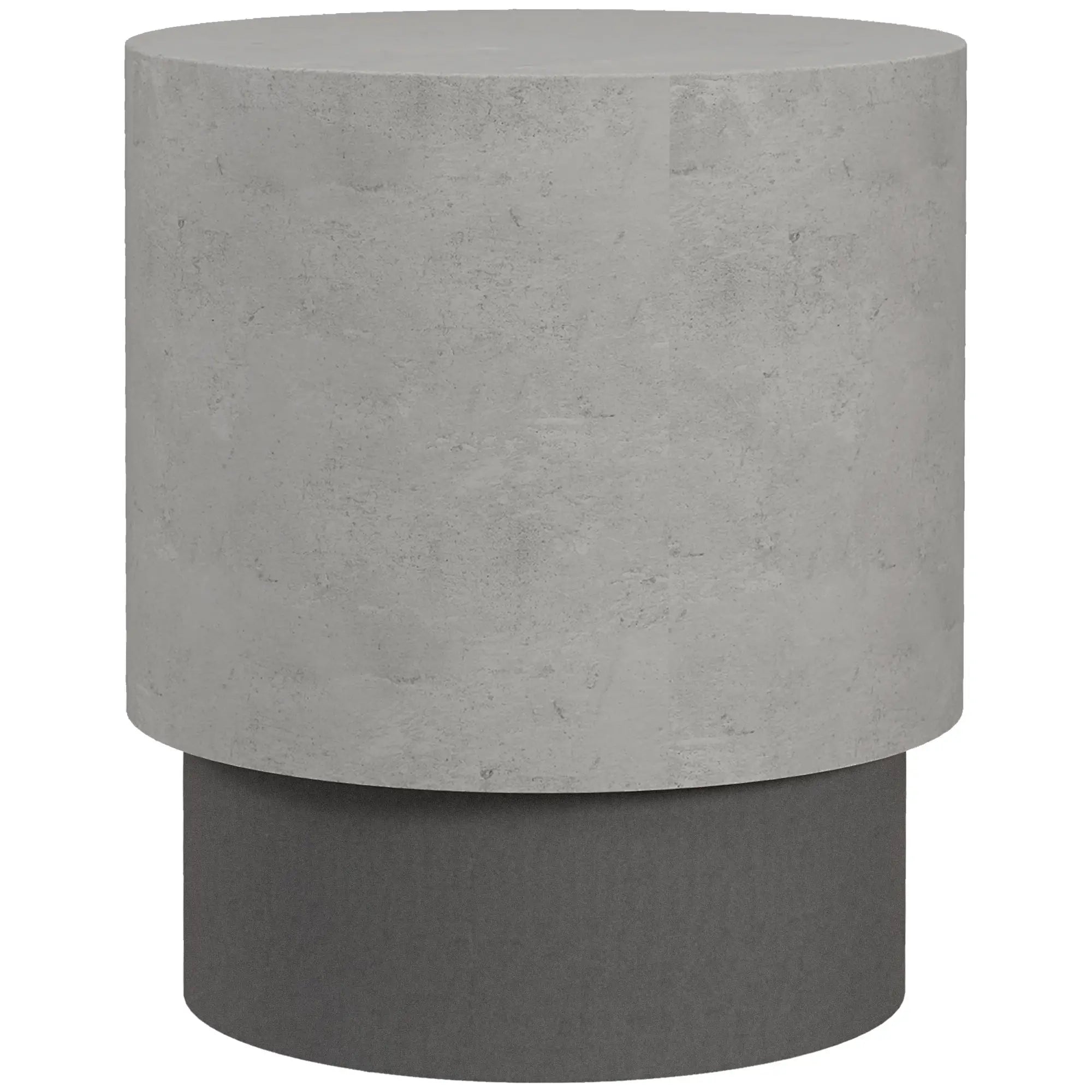 Lightweight Round Accent Table, Concrete Finish, 4 Adjustable Feet, Indoor Outdoor Side Tables at Gallery Canada