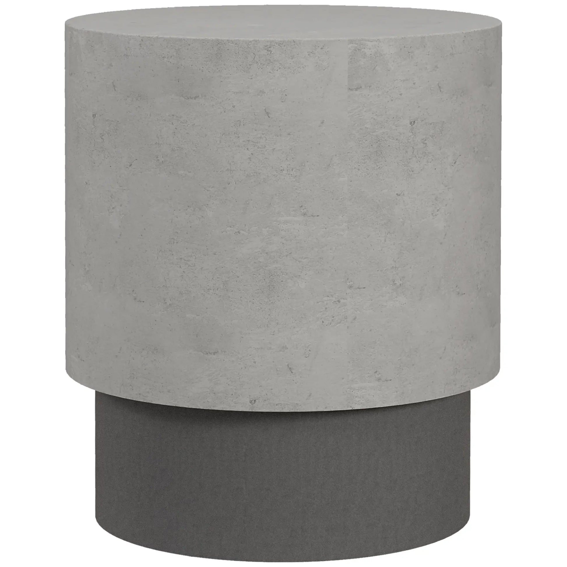 Lightweight Round Accent Table, Concrete Finish, 4 Adjustable Feet, Indoor Outdoor Side Tables at Gallery Canada