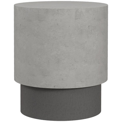 Lightweight Round Accent Table, Concrete Finish, 4 Adjustable Feet, Indoor Outdoor Side Tables at Gallery Canada