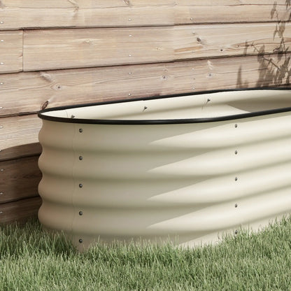 Galvanized Steel Raised Garden Bed, 8 x 2 x 1.5 FT, Cream White