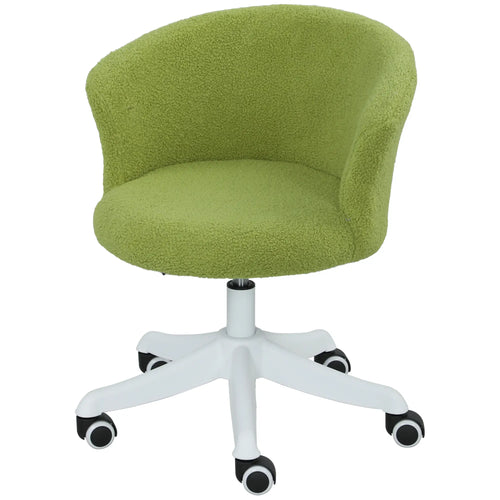 Armless Office Chair, Adjustable Height, Swivel Wheels, Mid Back, Light Green