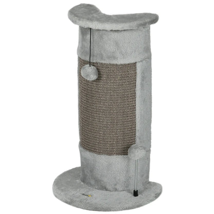 23" Cat Scratching Post, Covered Plush, Play Balls, Indoor Cats, Grey Cat Posts Grey at Gallery Canada