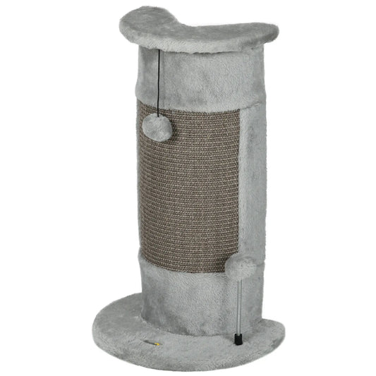 23" Cat Scratching Post, Covered Plush, Play Balls, Indoor Cats, Grey Cat Posts Grey at Gallery Canada