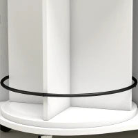 53" Kitchen Island with Outlet, Drop Leaf, Cart on Wheels, White