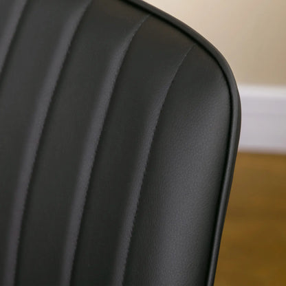 Modern Dining Chairs Set of 2, PU Leather Upholstery, Steel Legs, Black Bar Stools at Gallery Canada