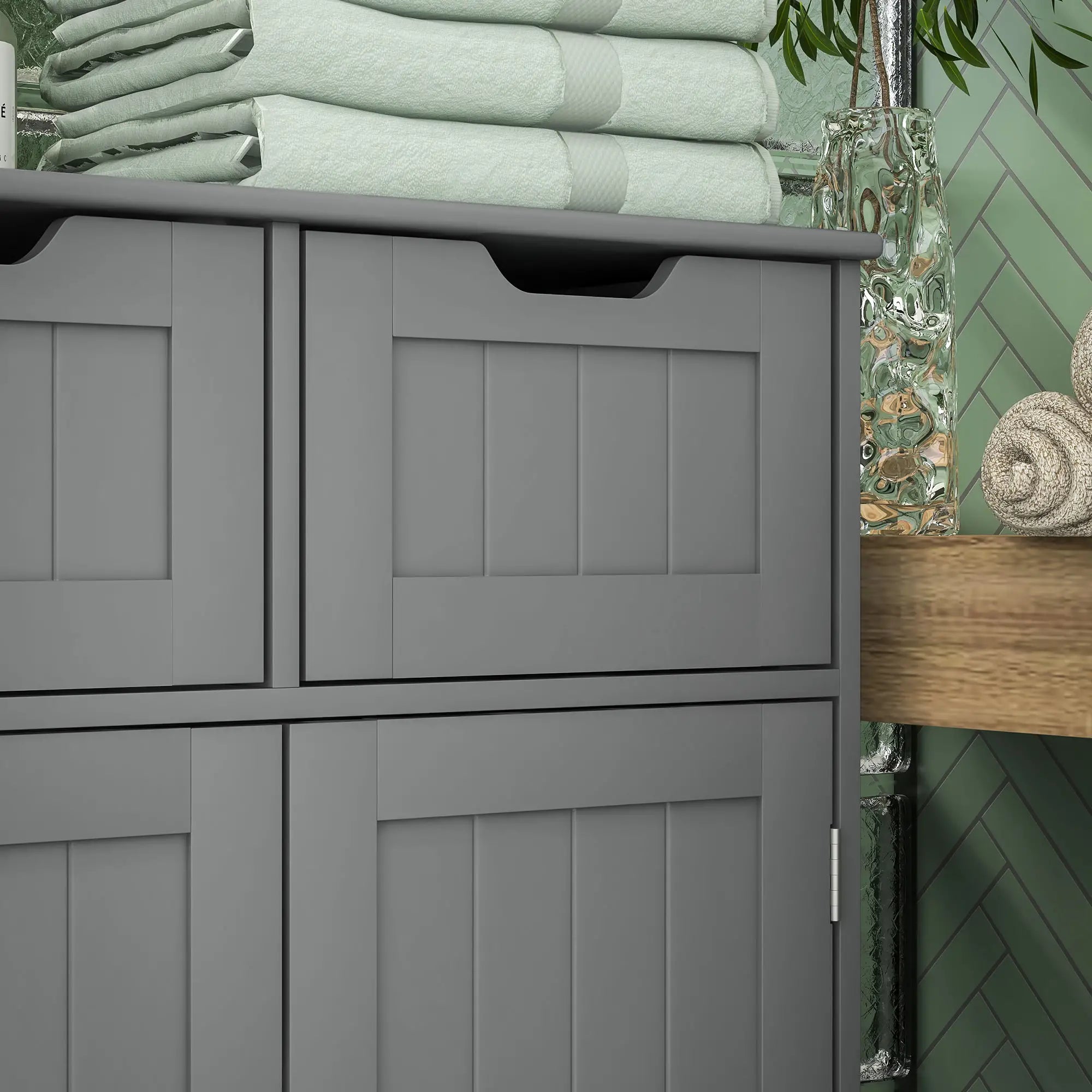 Bathroom Storage Cabinet, 2 Drawers, Adjustable Shelf, Grey Bathroom Cabinets at Gallery Canada