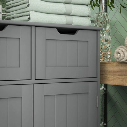 Bathroom Storage Cabinet, 2 Drawers, Adjustable Shelf, Grey Bathroom Cabinets at Gallery Canada