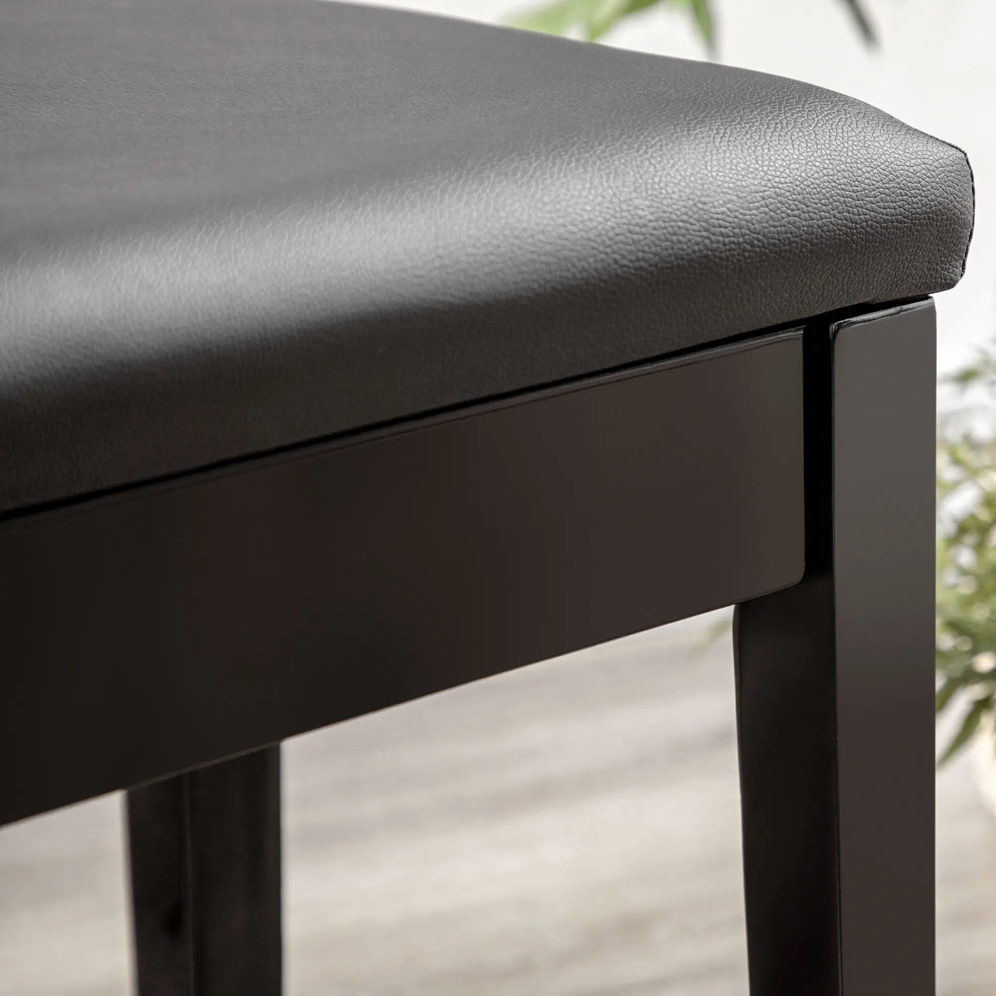 Classic Piano Bench, PU Leather, Rubber Wood Legs, Music Storage, Black Piano Benches at Gallery Canada