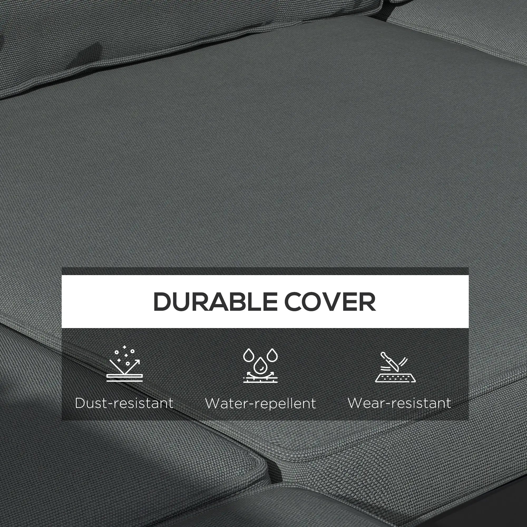 Replacement Cushions for Rattan Furniture, 14 Piece, 7 Seat 7 Back, Grey Patio Chair Cushions at Gallery Canada