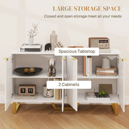 Sideboard Buffet Cabinet, Adjustable Shelves, Living Room TV Cabinet, 65 Inch, White Storage Cabinets at Gallery Canada
