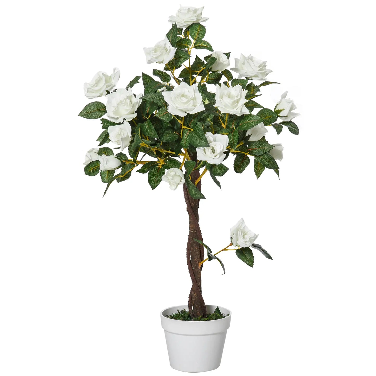 3FT White Rose Artificial Plant In Pot, Fake Plant For Indoor Decor, White Artificial Trees White at Gallery Canada