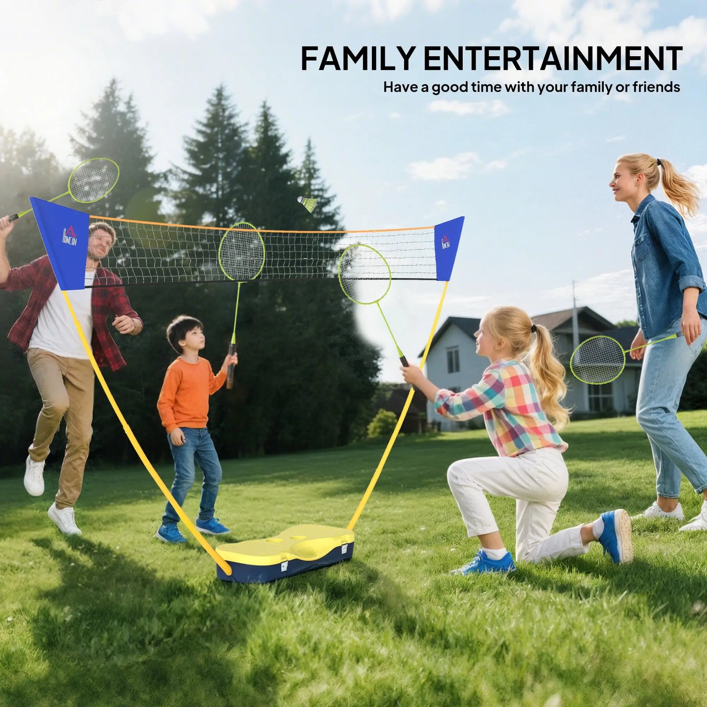 Portable Badminton Net Set, 9.5x5 ft, Foldable, Includes Rackets, Shuttlecocks Badminton at Gallery Canada