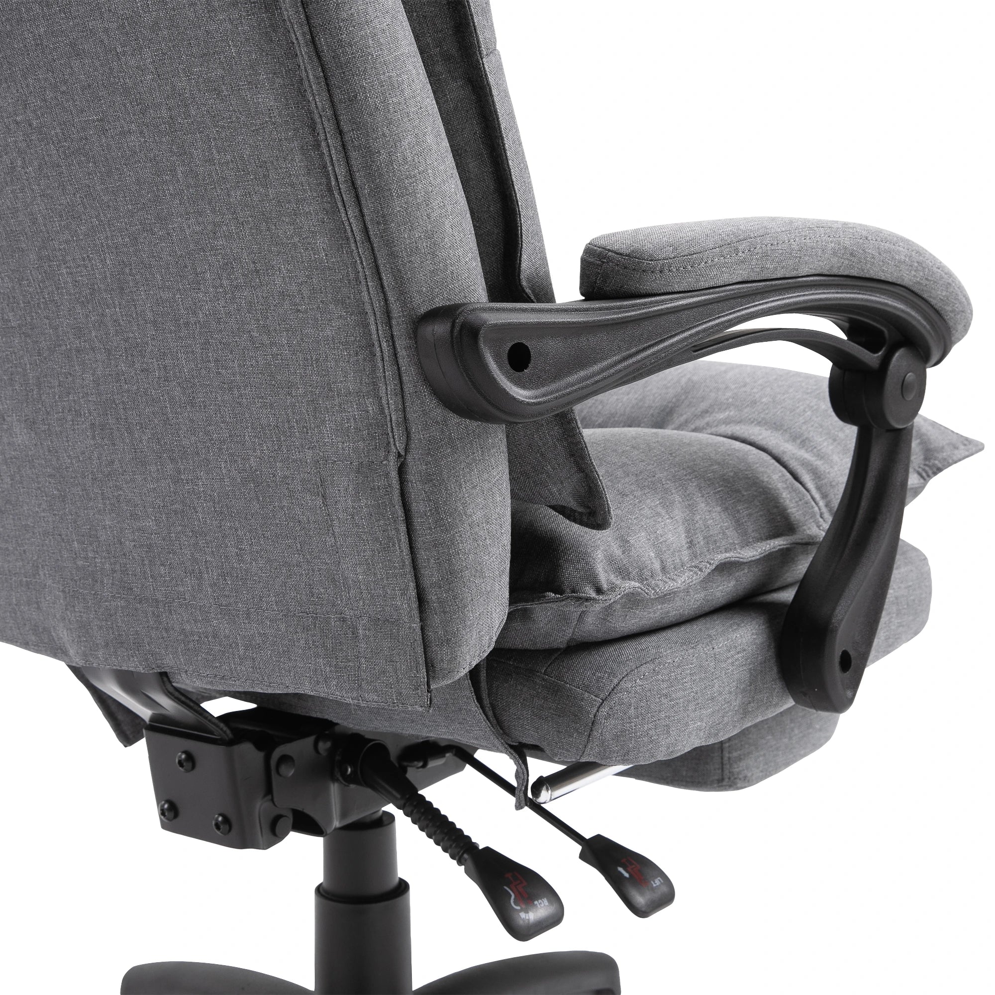 Adjustable Height Office Chair, 360° Swivel, Retractable Footrest, Grey Executive & Manager Chairs at Gallery Canada