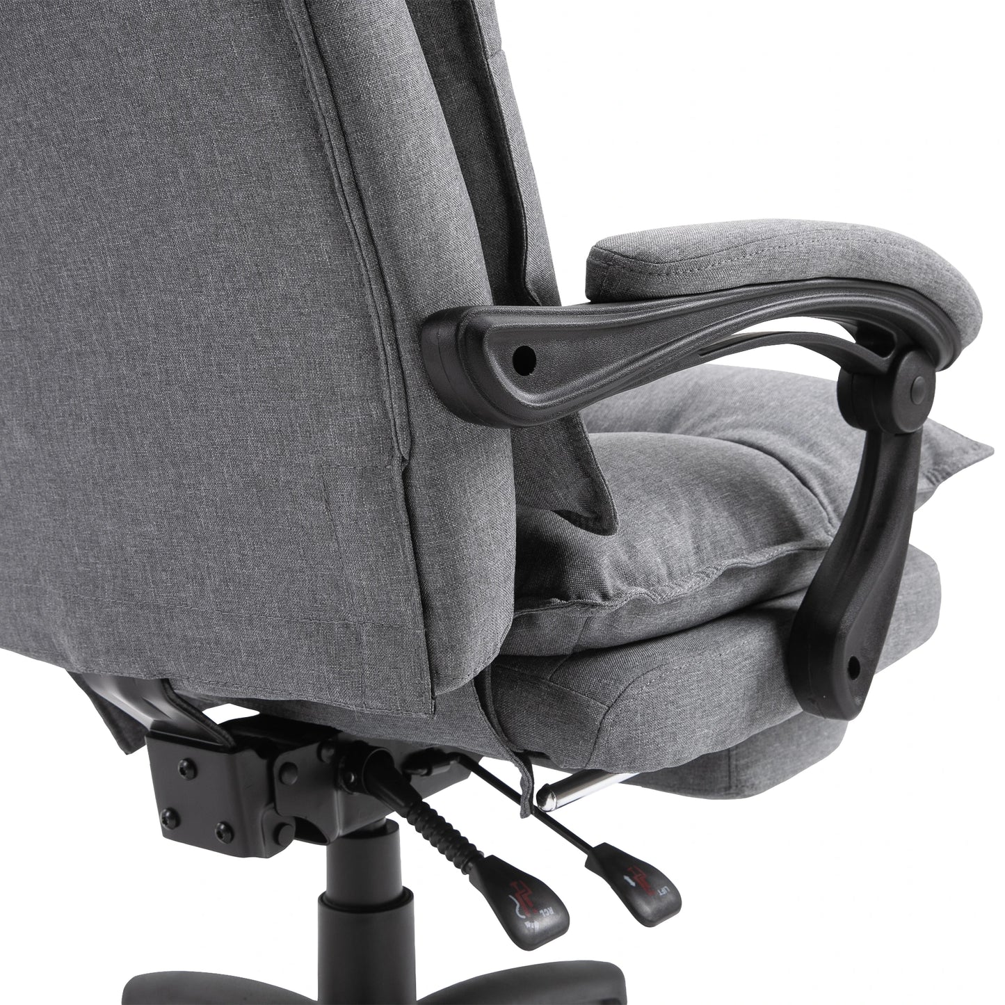 Adjustable Height Office Chair, 360° Swivel, Retractable Footrest, Grey Executive & Manager Chairs at Gallery Canada
