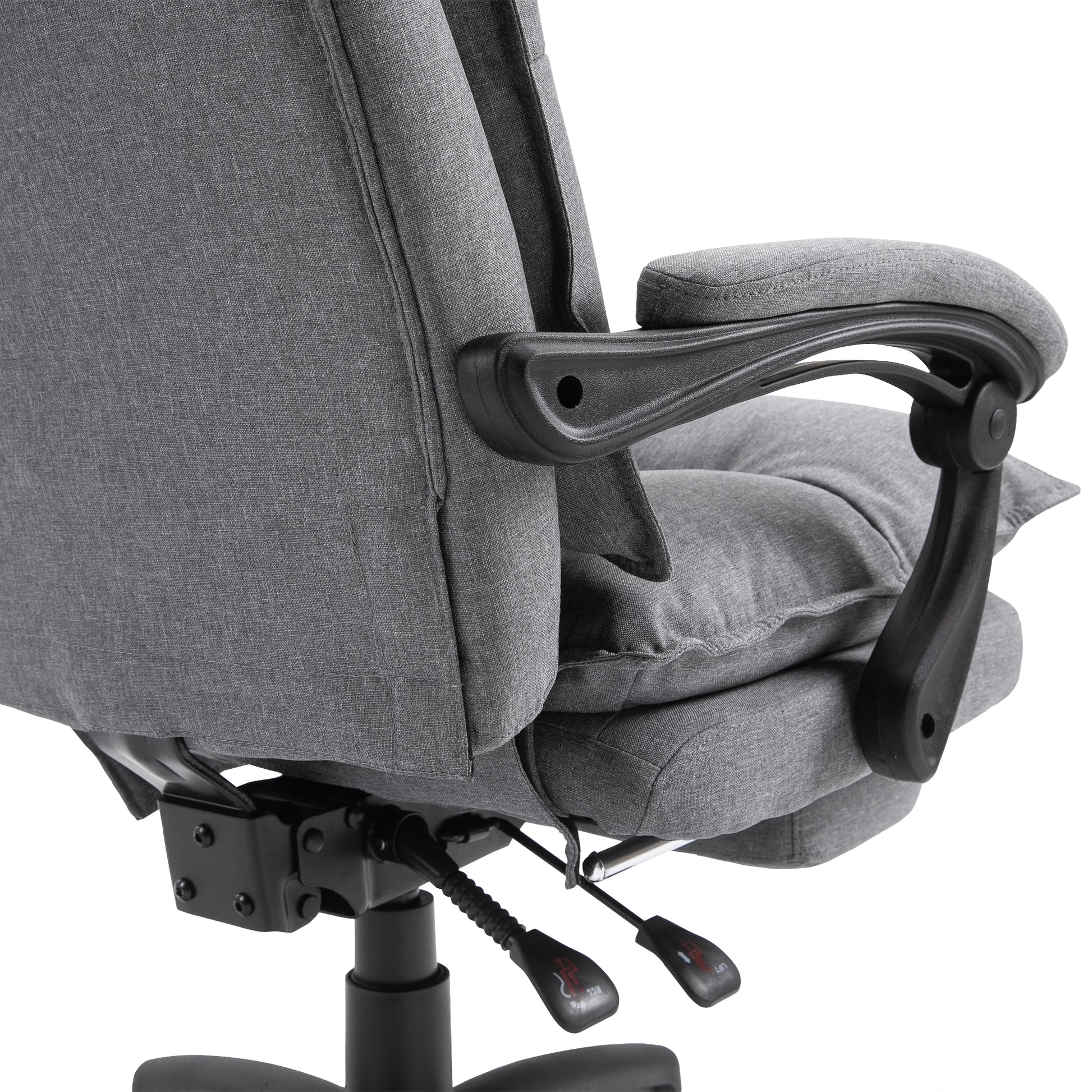 Adjustable Height Office Chair, 360° Swivel, Retractable Footrest, Grey Executive & Manager Chairs at Gallery Canada