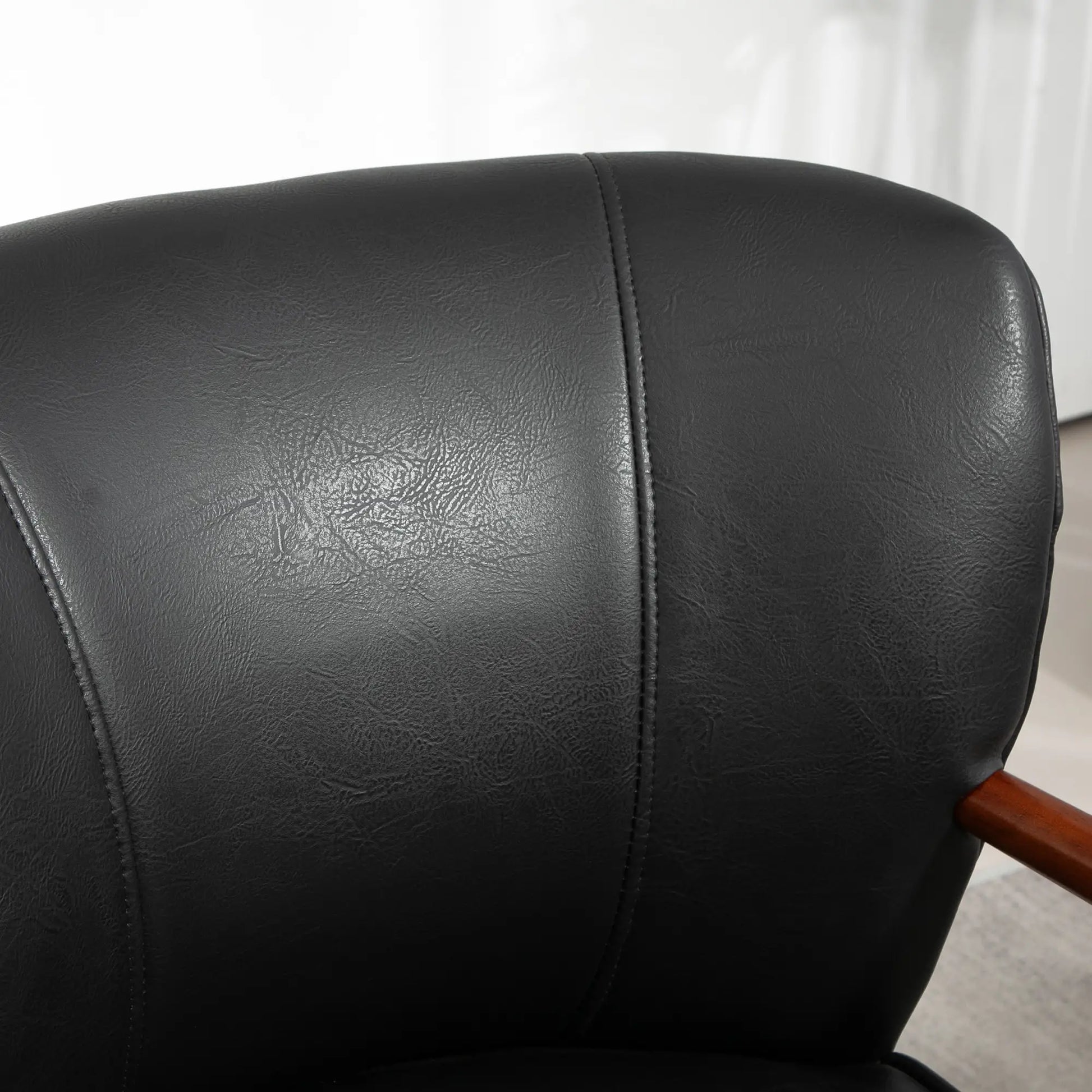 Accent Chair, Modern Armchair, Faux Leather Upholstered with Wood Legs, Black Accent Chairs at Gallery Canada