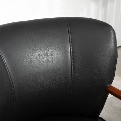 Accent Chair, Modern Armchair, Faux Leather Upholstered with Wood Legs, Black Accent Chairs at Gallery Canada