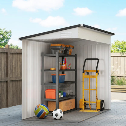 4' x 8' Outdoor Metal Storage Shed With Lockable Door, White Sheds at Gallery Canada