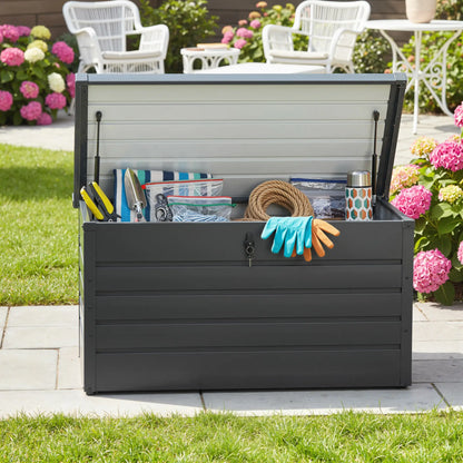 Large Deck Box, Outdoor Storage with Lock, Grey Patio Storage Boxes at Gallery Canada