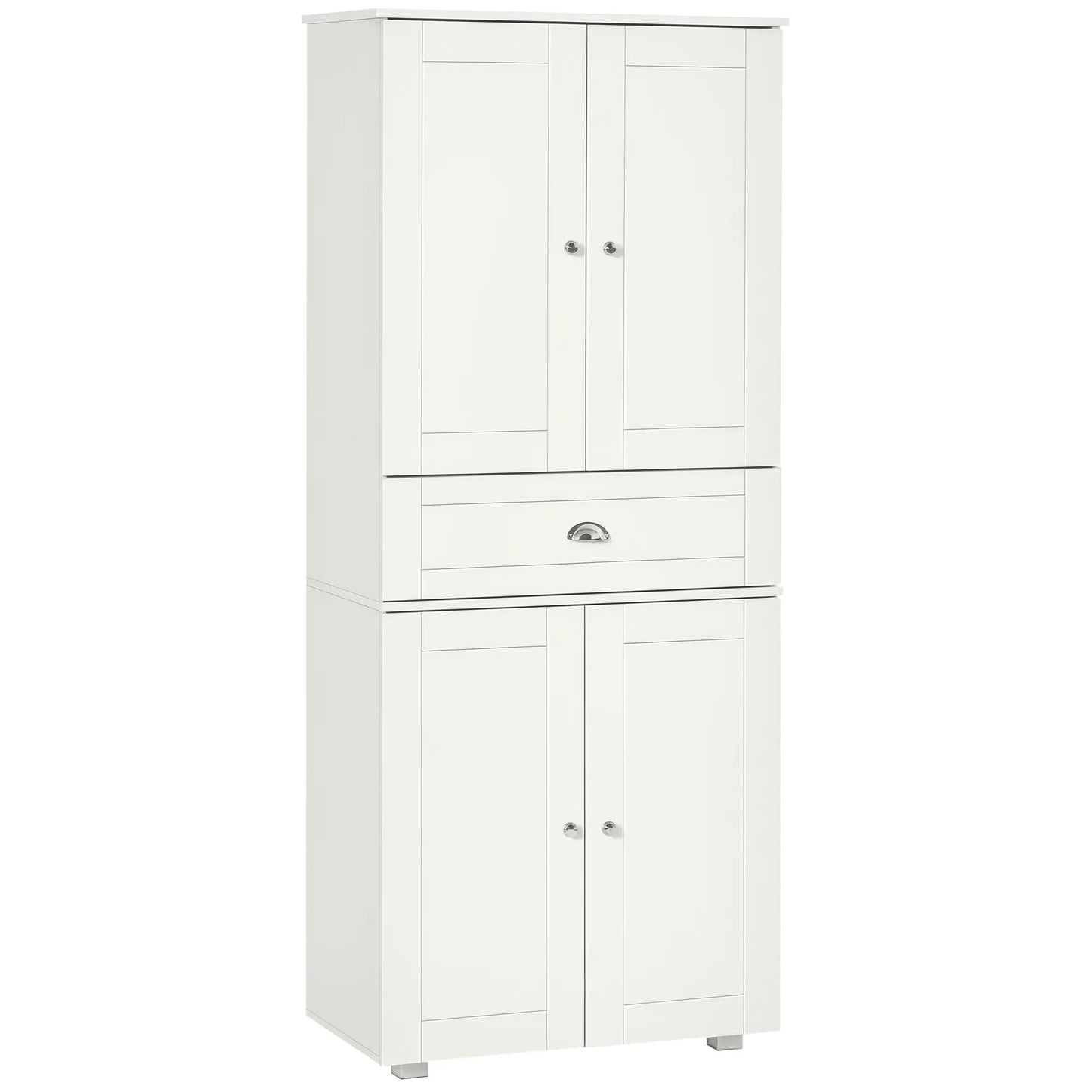 72" Kitchen Pantry Cabinet, 4 Doors, 3 Adjustable Shelves, White Kitchen Pantry Cabinets White at Gallery Canada