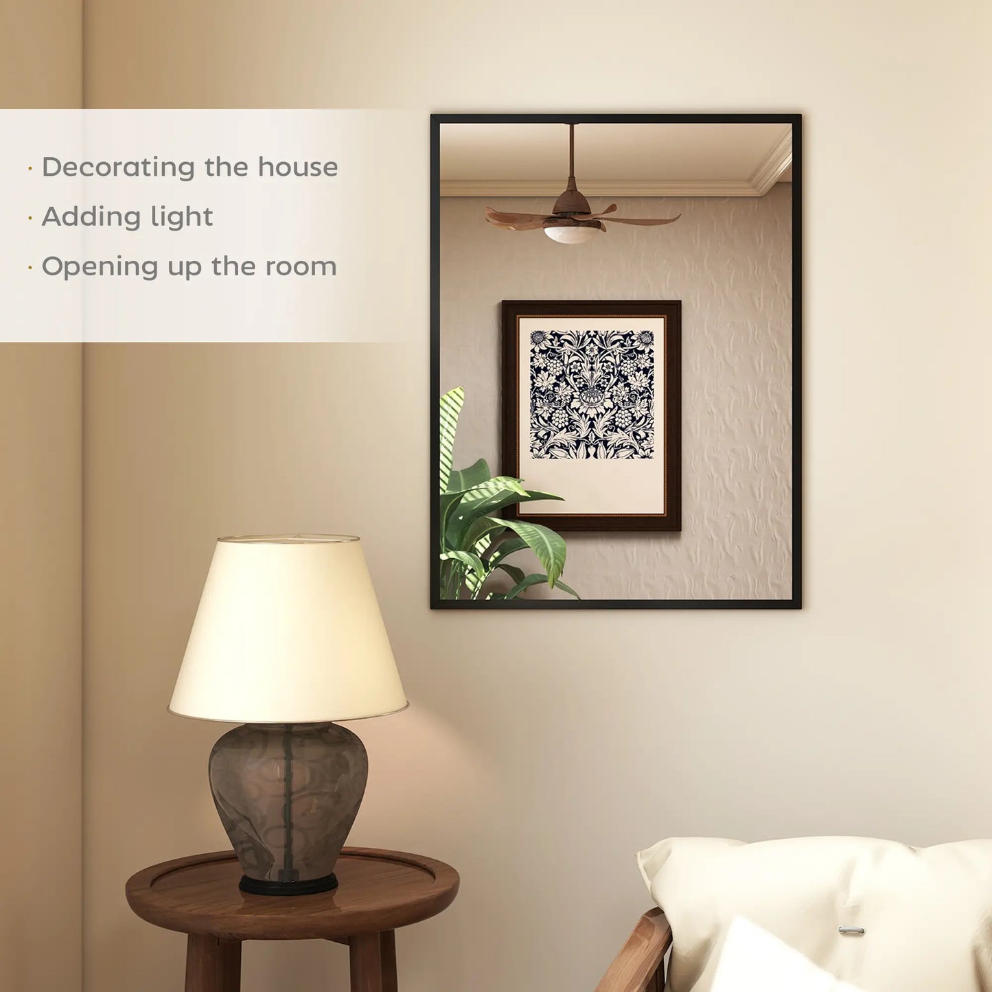 30" x 40" Black Rectangular Bathroom Mirror, Living Room Bedroom Entryway, Black Wall Mirrors at Gallery Canada