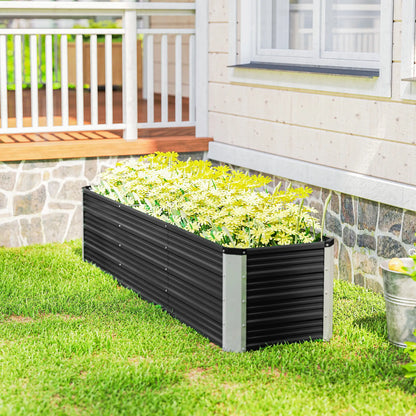 6' x 1.5' x 1.3' Galvanized Raised Garden Bed, Elevated Metal Planter Box, Dark Grey Raised Garden Beds at Gallery Canada