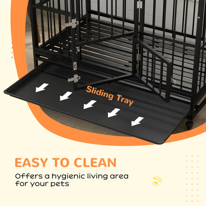 49" Heavy Duty Dog Crate, Removable Tray, Openable Roof, Black Houses, Kennels & Pens at Gallery Canada