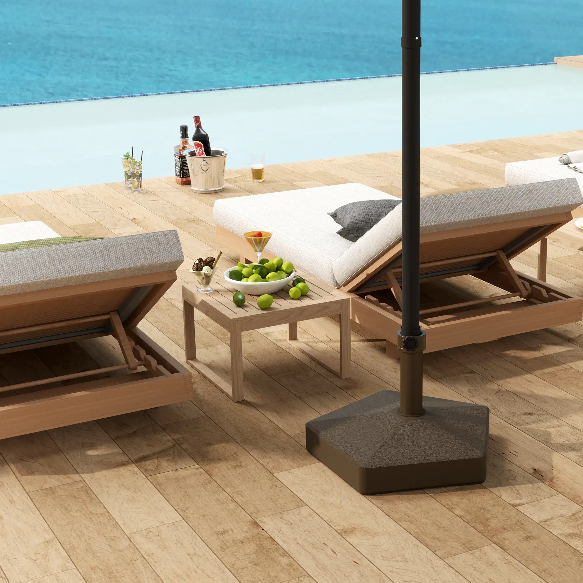 Heavy Duty Outdoor Umbrella Stand Base, Brown Umbrella Bases at Gallery Canada
