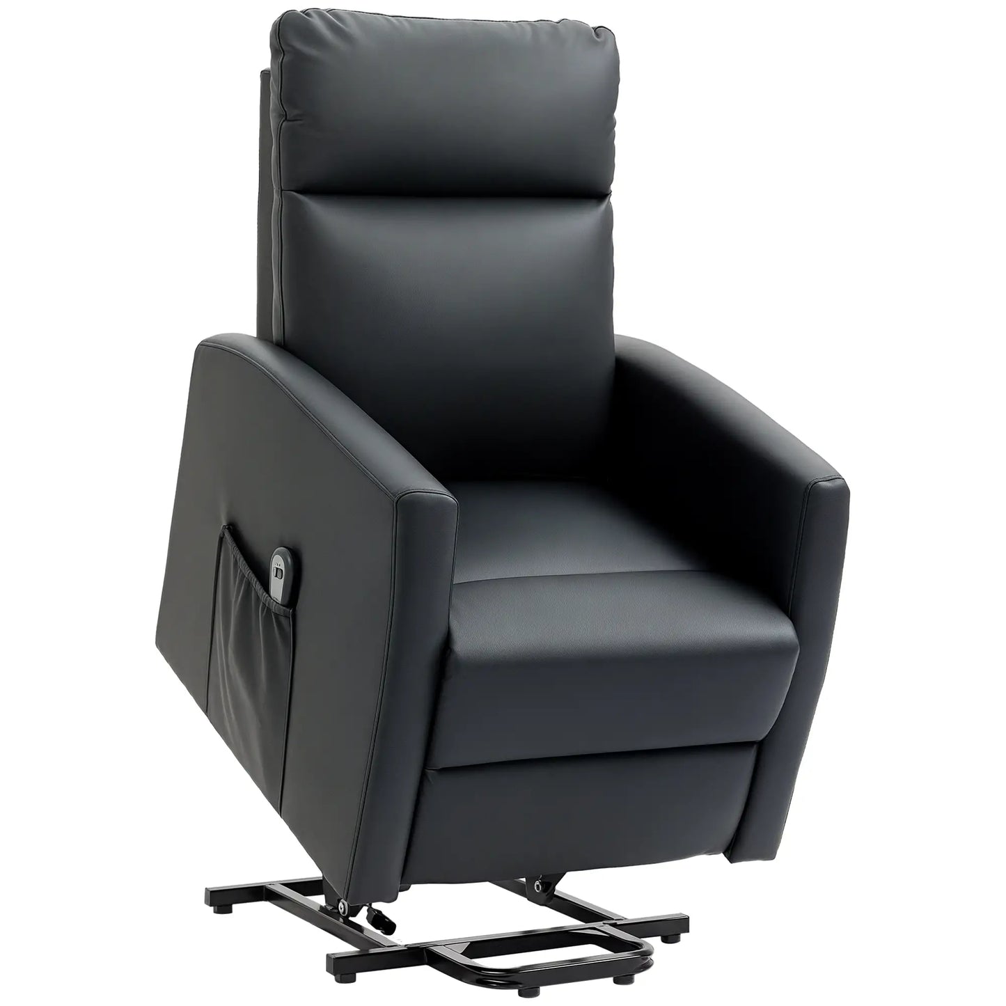 Power Lift Recliner Chair, Remote Control, Side Pocket, Black Electric Power Lift Chairs Black at Gallery Canada