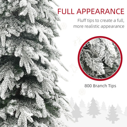 7ft Flocked Artificial Christmas Tree, 800 Tips, Auto Open, Steel Base, Green Flocked Christmas Trees at Gallery Canada
