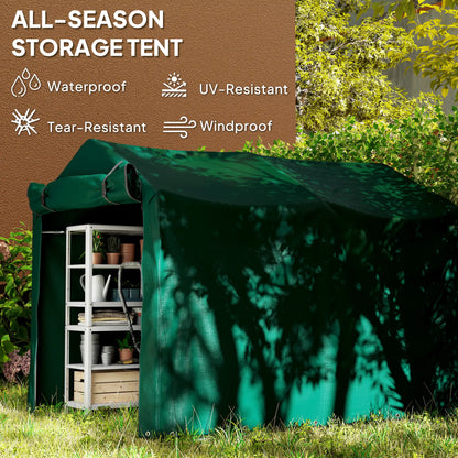 Outdoor Storage Shed, UV Resistant Bike Tent, Roll-up Door, Dark Green Sheds at Gallery Canada