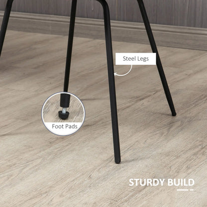 2 Dining Chairs, Upholstered Kitchen Set, Padded Seat, Steel Legs, Light Grey Dining Chairs at Gallery Canada