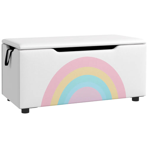 Kids Toy Chest, Lightweight Storage Bench with Lid, 3-8 Years, White